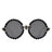 black Round Gothic Rhinestone Skull Punk Sunglasses