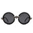 black Round Gothic Rhinestone Skull Punk Sunglasses