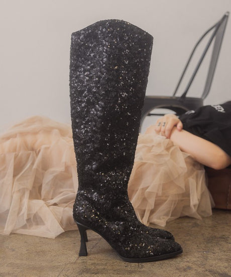 OASIS SOCIETY Jewel Disco Knee High Sequin Boots