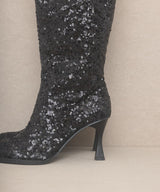 OASIS SOCIETY Jewel Disco Knee High Sequin Boots