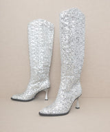 OASIS SOCIETY Jewel Disco Knee High Sequin Boots