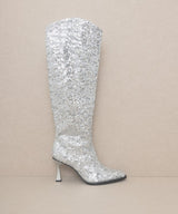 OASIS SOCIETY Jewel Disco Knee High Sequin Boots