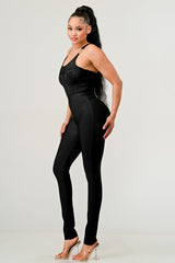 Black Bodycon Bandage Jumpsuit