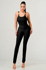 Black Bodycon Bandage Jumpsuit