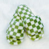 green and white Cozy Checker Lounge Slippers