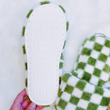 Cozy Checker Lounge Slippers no slip bottom