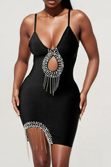 Night Out Bandage Mini Dress in Black