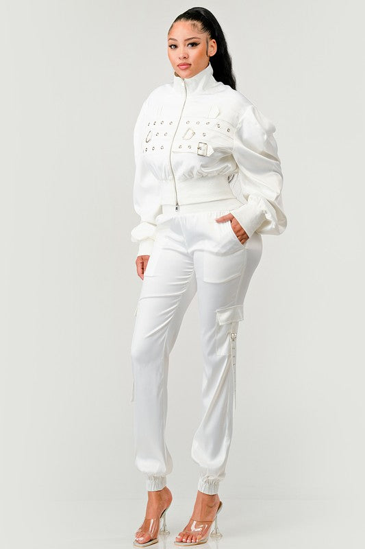 In Control Jacket & Jogger Set - White