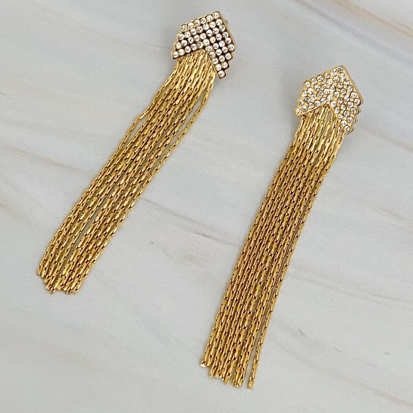 Chevron Chain Drop Earrings