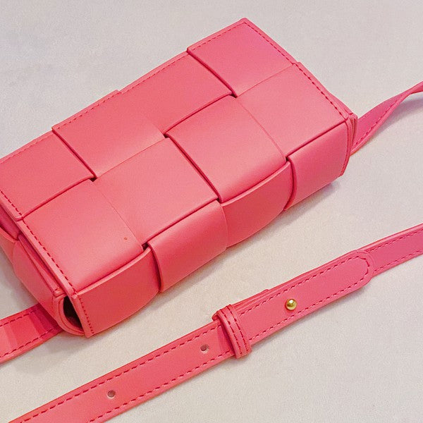 pink Woven Cube Sling Bag