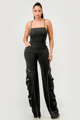 Moto Mystique Cargo Jumpsuit in Black