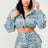 Sequin Denim Hoodie Short Set