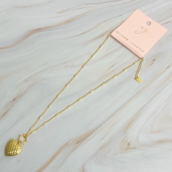 Gold Heart Locket Necklace