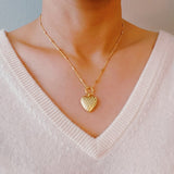 Gold Heart Locket Necklace