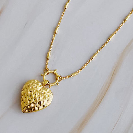 Gold Heart Locket Necklace