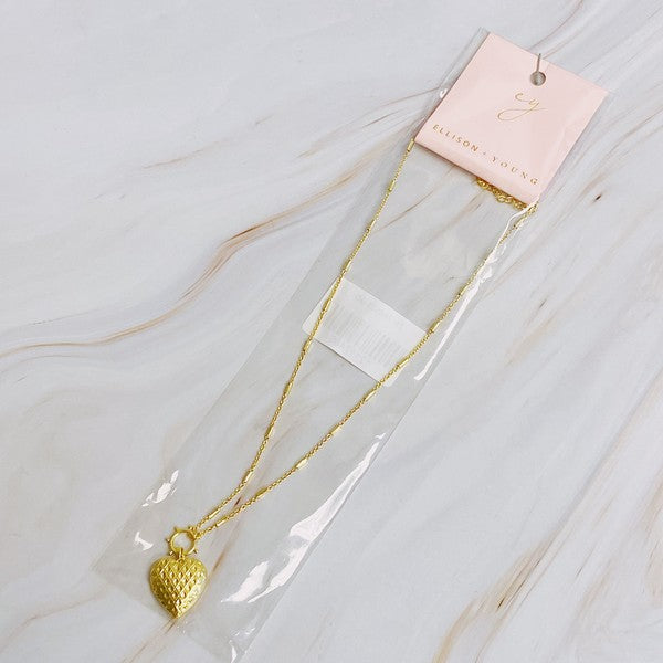 Gold Heart Locket Necklace