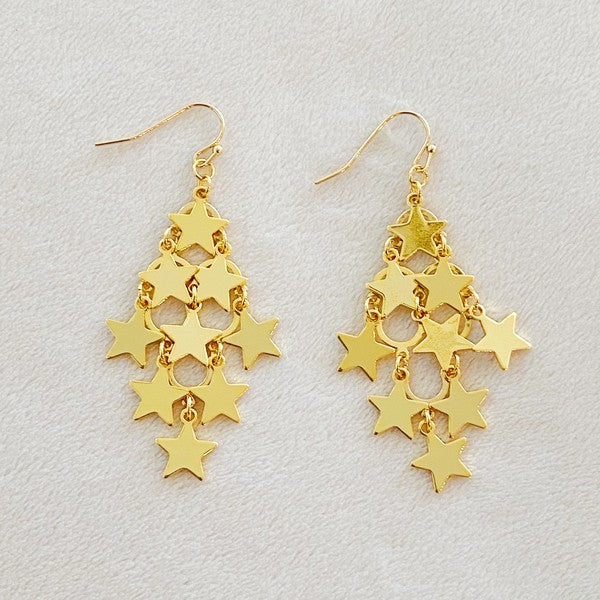 To the Nines Chandelier Star Earrings on white background