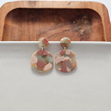 Round Drop Earrings - Camo Chic