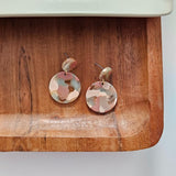 Round Drop Earrings - Camo Chic