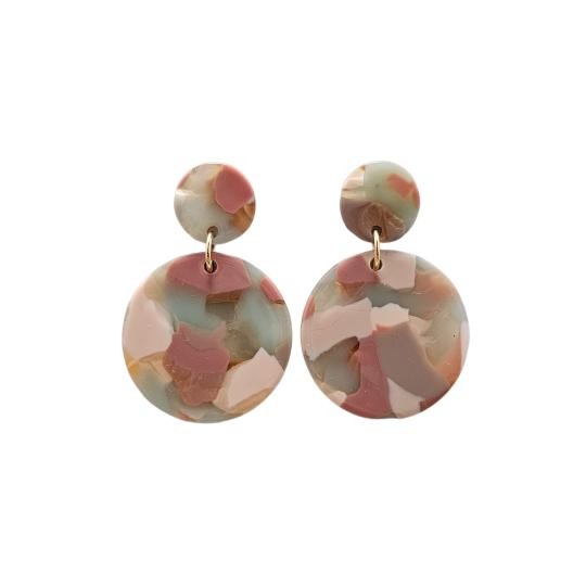 Round Drop Earrings - Camo Chic