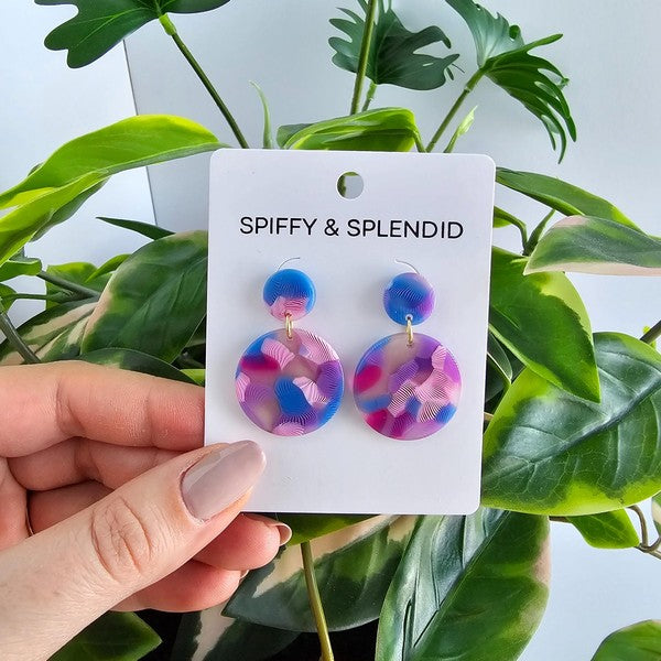 Round Drop Earrings - Cotton Candy