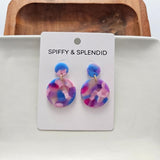 Round Drop Earrings - Cotton Candy