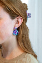 Round Drop Earrings - Purple Party