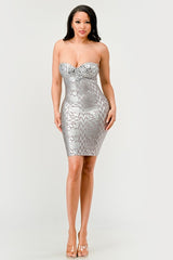 Sequins & Beads Strapless Dress