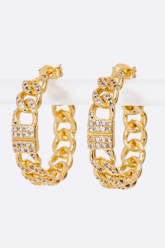 Gold Iconic Chain Link Hoop Earrings