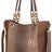 tan Crocodile Print Faux Leather Tote Bag