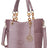 lavender Crocodile Print Faux Leather Tote Bag