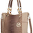 beige Crocodile Print Faux Leather Tote Bag