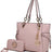 Blush Pink Vegan Leather Tote Bag with Wallet