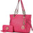 pink Vegan Leather Tote Bag with Wallet