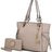 taupe Vegan Leather Tote Bag with Wallet