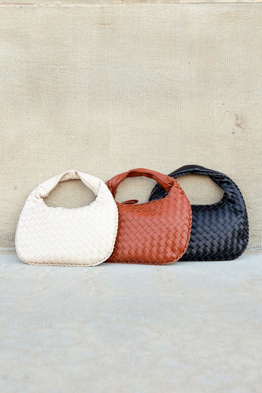 Paige Vegan Leather Woven Handbag