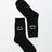 Black with white Smiley Face Crew Socks