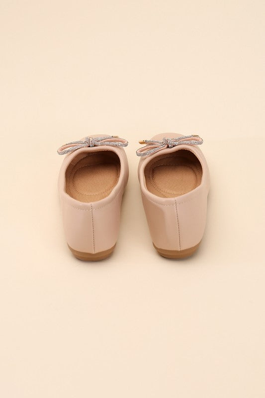 nude Bow detail ballet flats