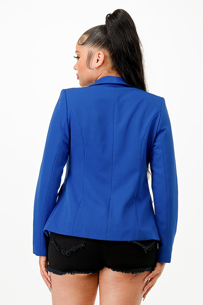 blue Double Breasted Blazer Jacket