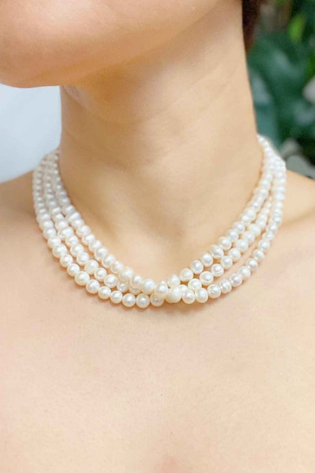 Three Strand Freshwater Pearl Necklace