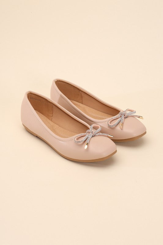 nude Bow detail ballet flats