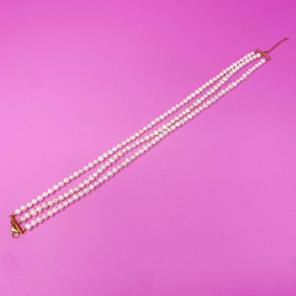 Three Strand Freshwater Pearl Necklace