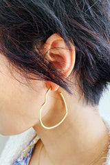 Matte Gold Heart Earrings