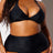 Black Plus Size Ruched Front High Waisted Bikini