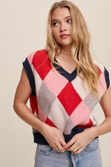 90's Style Argyle Sweater Vest