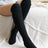 Black Knee High Cable Knit Socks