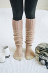 pink Knitted Knee High Lounge Socks