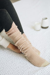 pink Knitted Knee High Lounge Socks