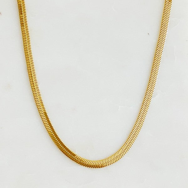 gold Herringbone Chain Necklace