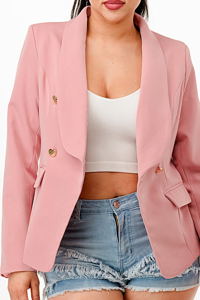 pink Double Breasted Blazer Jacket